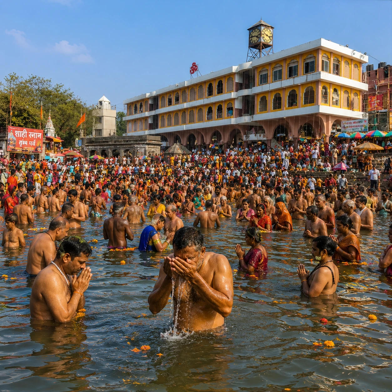 नाशिक रामकुंड येथे शाही स्नान आणि कुंभ मेळा
