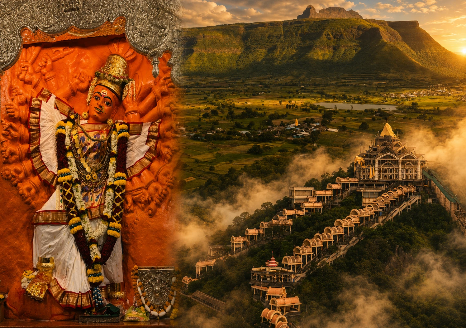 सप्तशृंगी देवी मंदिर वणी नाशिक साडेतीन शक्तीपीठ